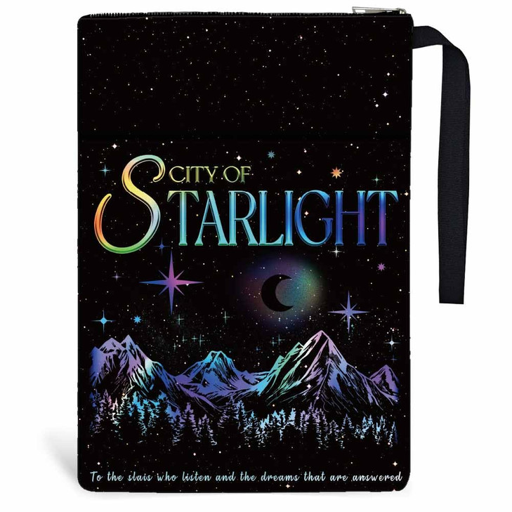 Hobbspring 1pc Polyester Book Sleeve Night Mountain Book Cover Books Protectors with Zipper and Front Pocket Birthday Gift for Students Teachers 34cm