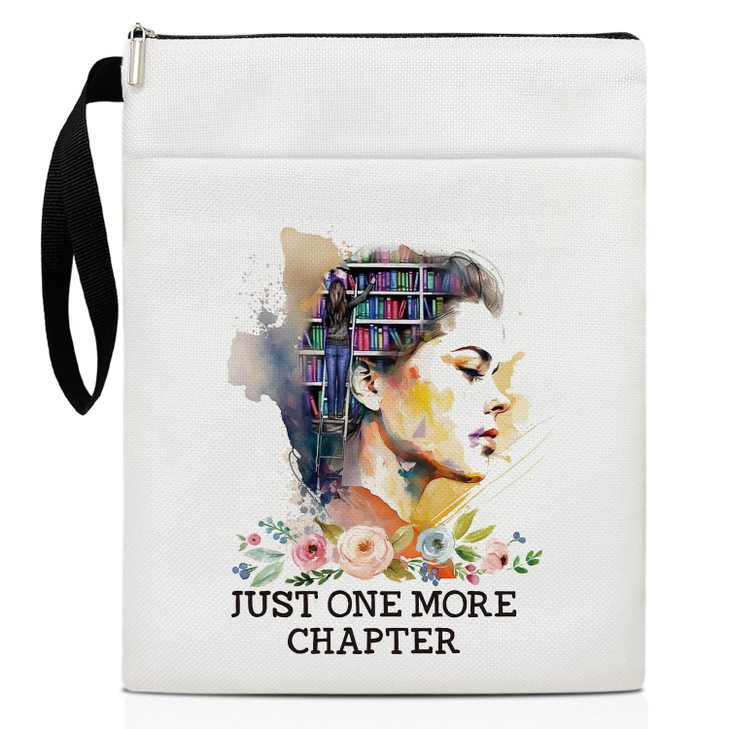 Gothic Skeleton Book Sleeve, Book Lovers Gifts Book Pouch Book Sleeve with Zipper and Front Pocket Reader Gifts Birthday Gifts for Adult Teen Teacher