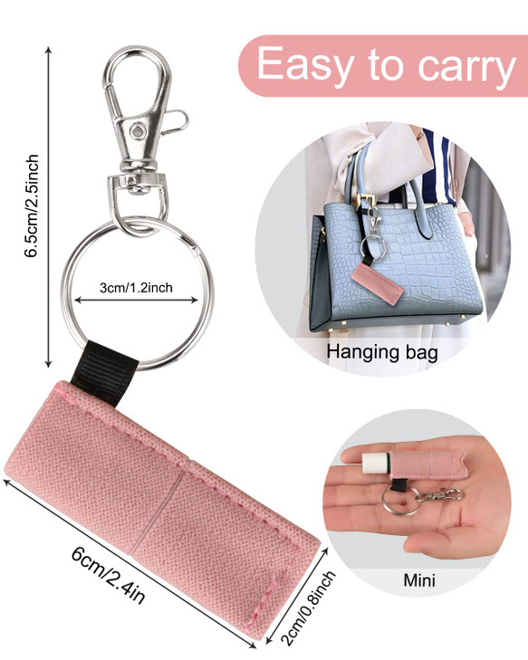 Meiiy Lip Balm Holder Chapstick Holder Sleeves Holder Pouch Elastic Lip balm Holder Lipstick Lip Gloss Holder With Hook Stocking Stuffers Gift for Wo