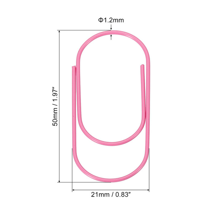 MECCANIXITY Wide Paper Clip Coated Large Clips Bookmarks with Box 2 Inch Pink for Organize Office Home, Pack of 20