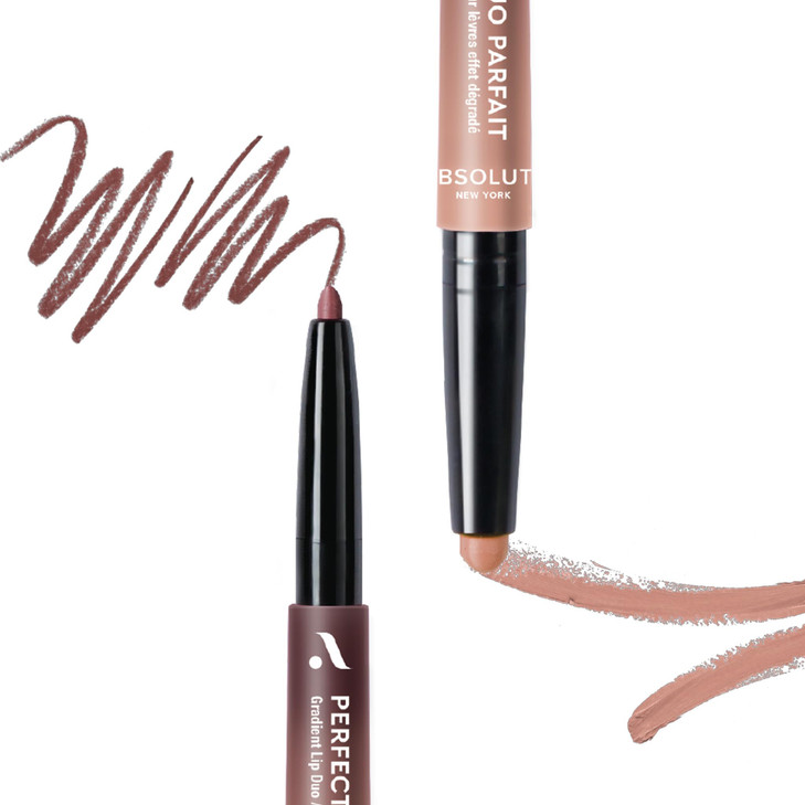 Absolute New York ALD01 Perfect Pair Lip Duo, Fuller and Poutier Lips, Deeper Shade For Lip Contouring, Satin Lipstick and Lip Liner
