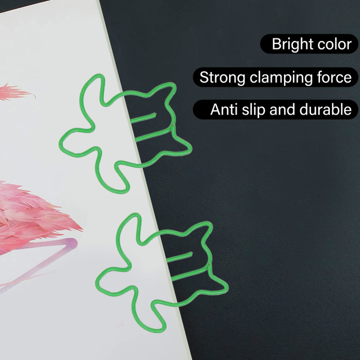 100Pcs Animal Shaped Paper Clips, Adorable Metal Bookmark for Document Organization, Home Office Supplies (Sea Turtle)