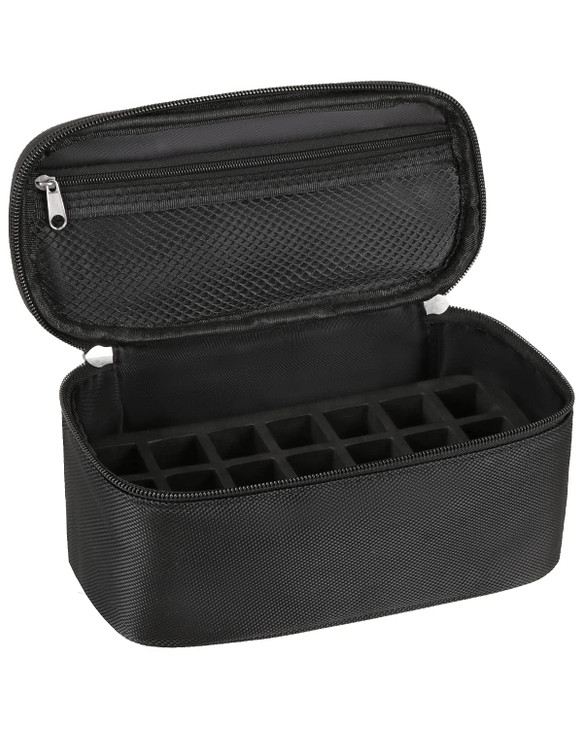 Lipstick Organizer Bag Lip Gloss Lip Balm Case Chapstick Holder Bag Makeup Artist Lipstick Bag With Compartment Cosmetic Bag Gift for Women(Black-21h