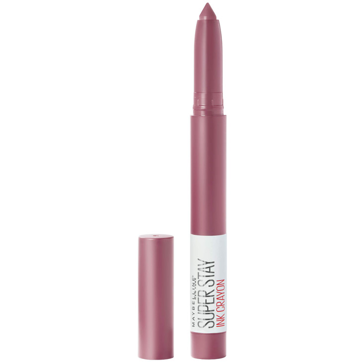 Maybelline Super Stay Ink Crayon Lipstick Makeup, Precision Tip Matte Lip Crayon with Built-in Sharpener, Longwear Up To 8Hrs, Stay Exceptional, Purp