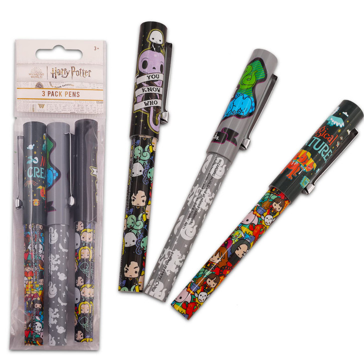 Harry Potter Pen Set Bundle ~ 3 Deluxe Hogwarts Pens Plus Sticker Sheet | Harry Potter School Supplies Office Supplies