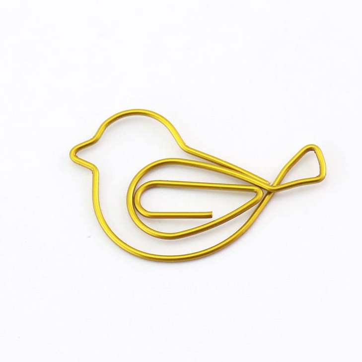 wybcfp Gold Bird Shape Paper Clips Animal Shaped Paperclip Cute Bird Bookmark in Box Office Bookmark Clips for Document Organizing Book Mark Office H