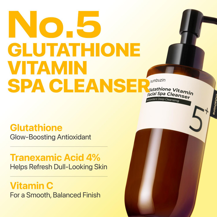 numbuzin No.5 Cleansing Oil, Glutathione & Vitamin C Cleanser for Pores, Sebum & Dark Spots, Rich Oil Texture for Makeup Removal, Radiance Boost & Ev