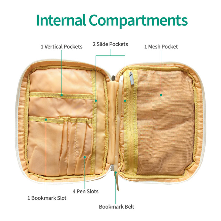 TAIZEAL Bible Cover Case for Women, Lightweight Puffy Tote Bible Bag, Study Supplies with Zippered Pocket, Gift for Women and Girls - Beige