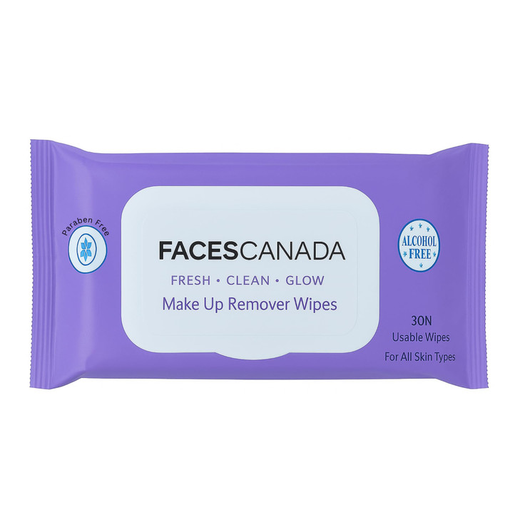 FACESCANADA Fresh Clean Glow Makeup Remover Face Wipes | Gentle Facial Towelettes | Ultra Soft | Removes Oil, Dirt & Makeup | Alcohol Free (30 Wipes)