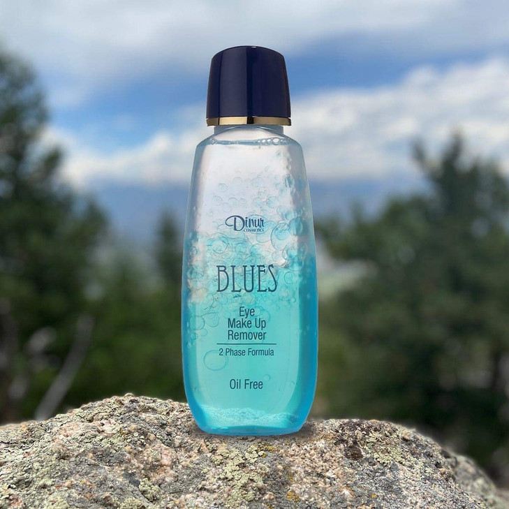 Dinur Cosmetics BLUES Eye Make Up Remover Oil Free Gentle Remover for Regular & Waterproof Makeup Rich with Chamomile Vitamin E Feels Fresh Clean and