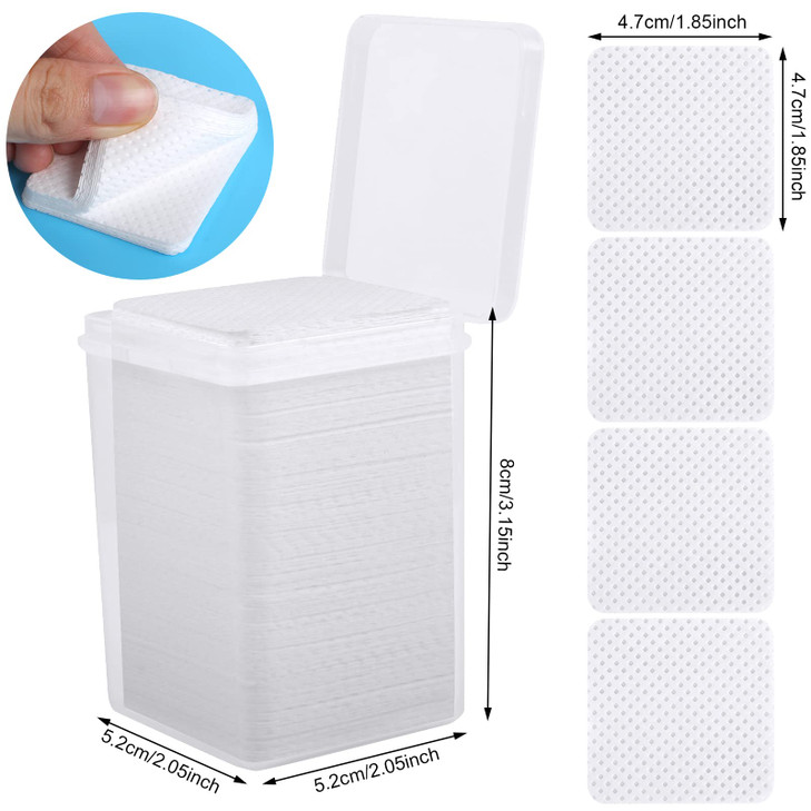 400 Pieces Nail Cotton Pads,1 Pull-Down Pump Dispenser Bottle,Super Absorbent Soft Non-Woven Eyelash Glue Wipes,Nail Polish dehumidifier for Eyelash