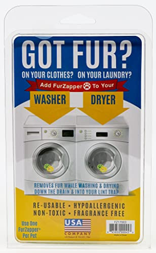 FurZapper Pet Hair Remover for Laundry, 2 Pack - Reusable Dog & Cat Hair Remover Tool As Seen on Shark Tank - Removes Pet Fur, Hair, Lint, Dander Fro