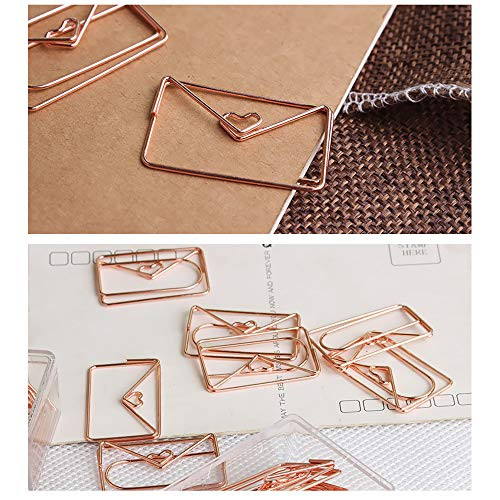 Envelope Shape Small Paper Clips - Cute Paper Clips - Funny Bookmark Marking Clips for Office School Wedding Party Invitation Valentine Decoration -