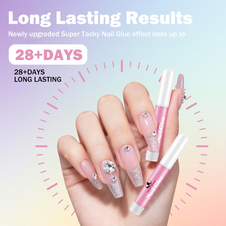 50Pcs Nail Glue for Acrylic Nails Press On Nails Professional Nail Tip Glue Long Lasting Nail Adhesive Glue Super Bond for False Nails Adhesive for F