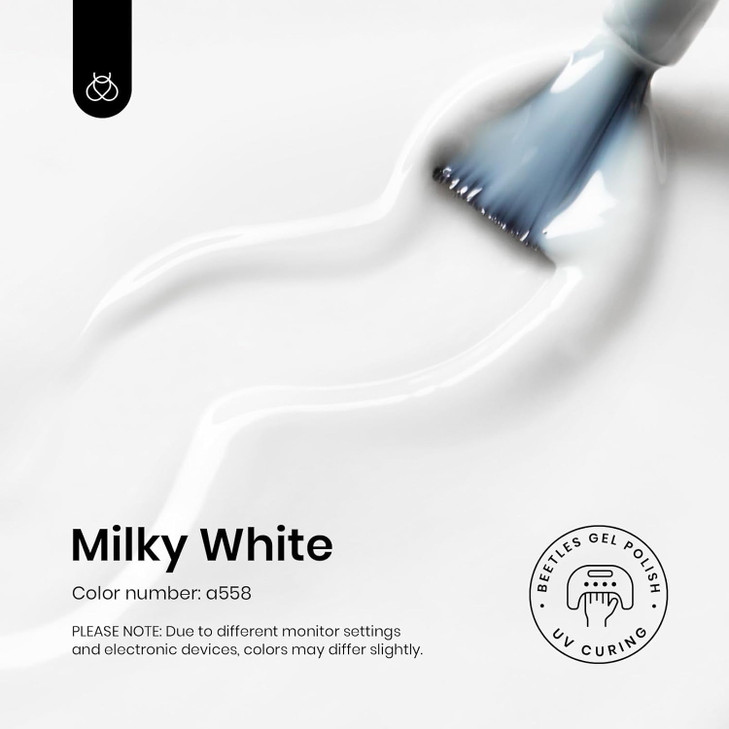 Beetles Milky White Gel Nail Polish - 15ml Neutral Jelly Nude Nail Polish Base Color Nail Concealer Sheer Translucent Effect Soak Off UV LED French N