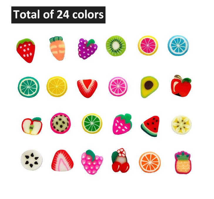 16800Pcs Fruit Slices Fruit Nail Art Slices Polymer Clay Slice Nail 3D Polymer Slice Colorful DIY Nail Art Supplies for DIY Crafts ?24 Styles?
