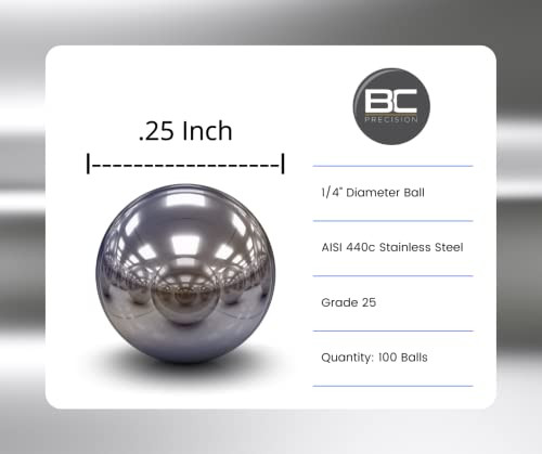 BC Precision (100 Pack) 1/4" Inch Stainless Steel Nail Polish Mixing Agitator Balls