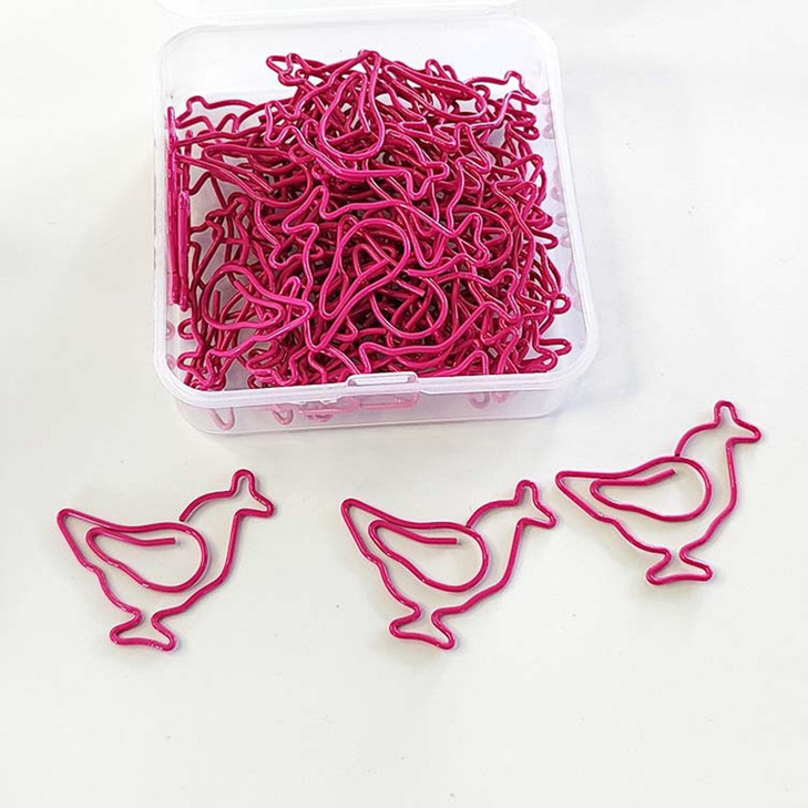 100 Pcs Chick Paper Clips Animal Shaped Paper Clips, Lovely Chicken Shaped Funny Paper Clips Bookmarks Planner Clips, Office Gifts School Gifts for W