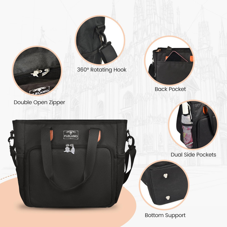 Large Bible Bag-12.6 ",Bibles Tote Bag with Shoulder Strap,Church Bible Journaling Study Bag,Christian Gift for Women