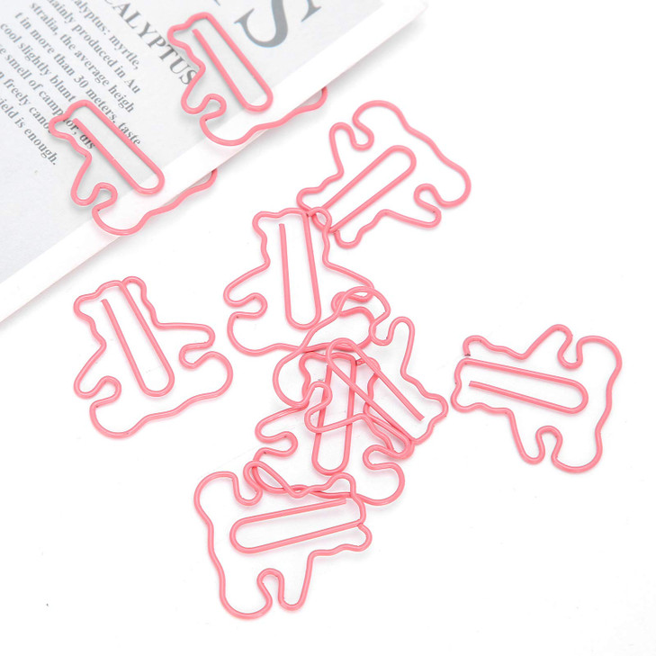 Bear Paper Clips, 30pcs Red Bear Design Paper Clips Bookmarks Cute Papeclips Small Paperclips for Office School Paper Files Organizing