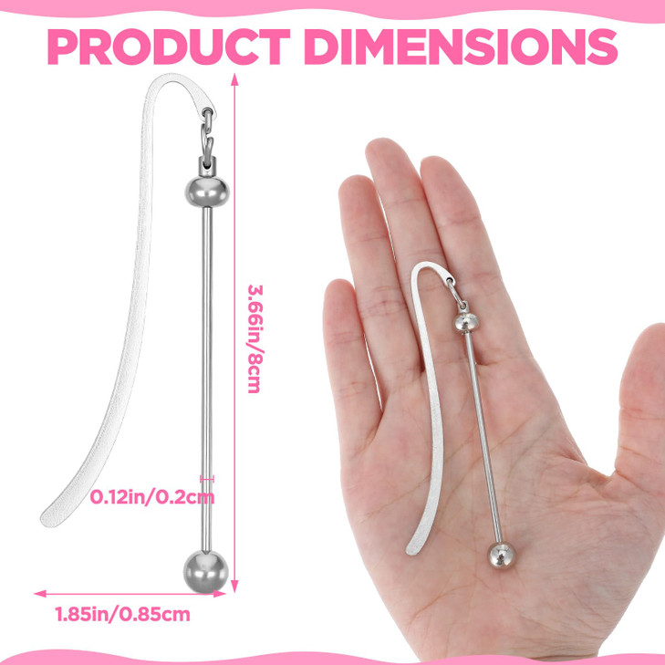 Beadable Bookmarks 20pcs Beaded Bookmark DIY Metal Blank Bar Bulk for Beads Craft Jewelry Pendant Charm Gift Modern Beaded for DIY Making Craft Book