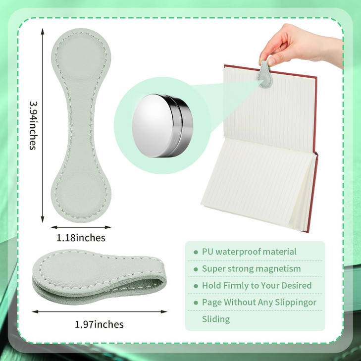 Motiskyy 10 Pcs Leather Magnetic Bookmarks for Women Handmade Page Markers Colorful Magnetic Bookmarks for Women Students Teachers Book Lovers Readin