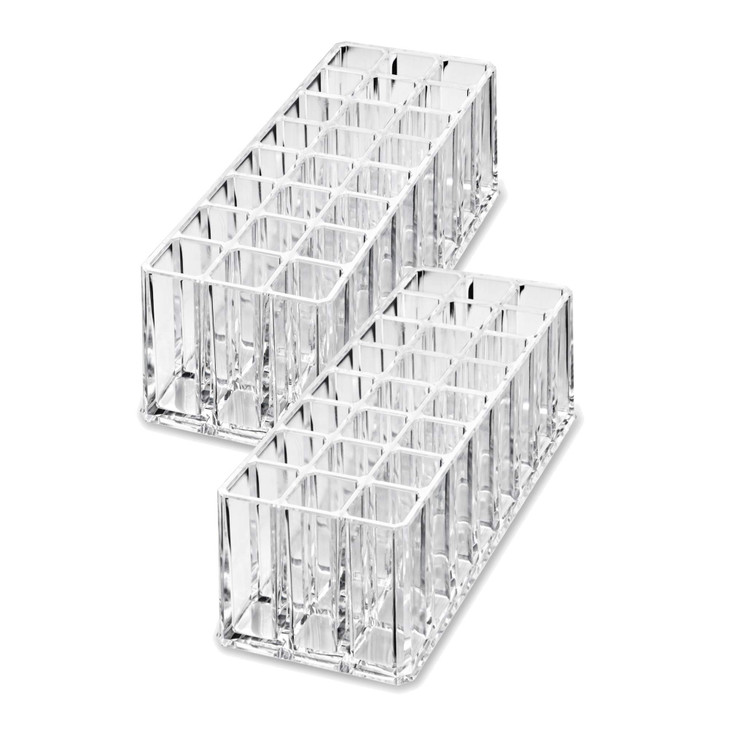 BY ALEGORY Acrylic Nail Art Tool Organizer 24 Space Deep Slot Wall Storage Vanity Cosmetic Container For All Salon Pro Nailcare Tool Kit Set (2)