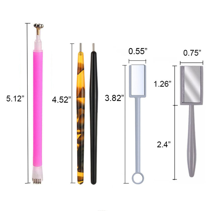 WOKOTO 5Pcs Nail Magnet Tool Set With Double Head Flower Design, Nail Cat Eye Magnets For Nails Polish Magnet Pens And Strong Magnet Stick For Magnet