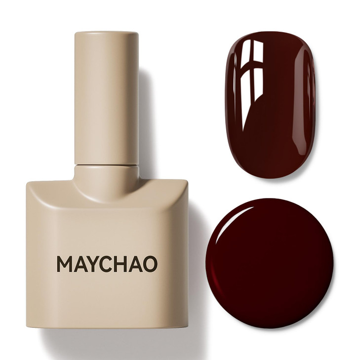 MAYCHAO 15ML Gel Nail Polish 1Pc Deep Cherry Red Nail Polish Soak Off UV LED Blood Red Nail Gel Polish Nail Art Starter Manicure Salon DIY at Home, 0