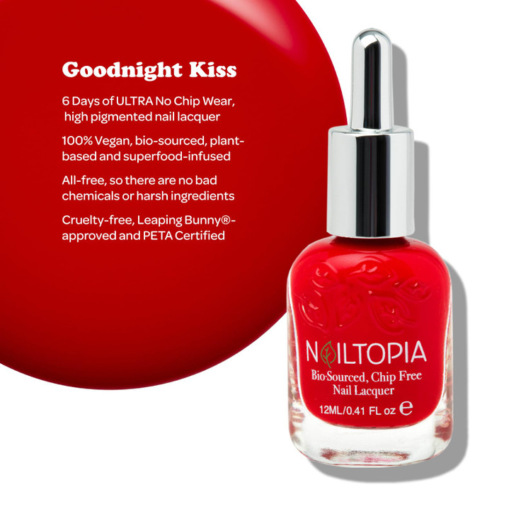 Nailtopia Bio-Sourced, Chip Free Nail Lacquer - All Natural, Strengthening Biotin and Superfood-Infused Polish - Chip Resistant Formula - Quick-Dry,