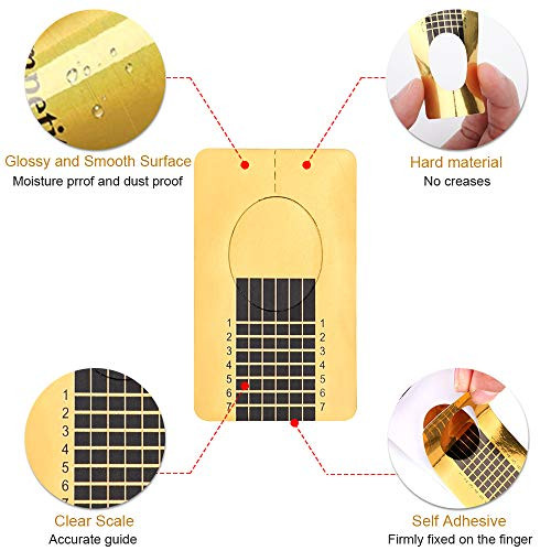 Yokilly Nail Forms for Acrylic Nails, 500PCS Poly Gel Nail Forms for Builder Gel Tips Guide for Salon Former Stickers with Numbers Marked for DIY Art