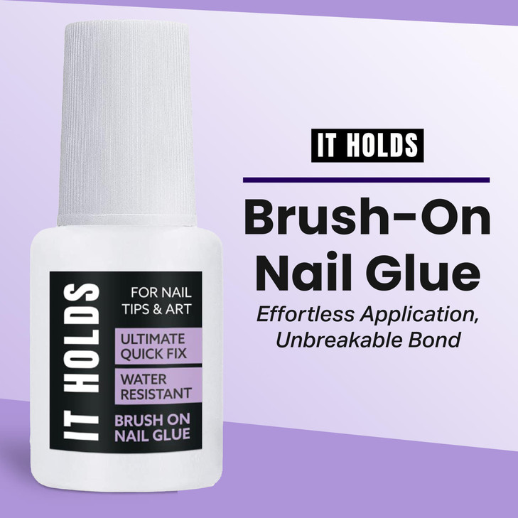 Brush On Nail Glue for Press On Nails, Extra Strong for Acrylic, Waterproof for Fake Nails Long Lasting Nail Glue, Professional for Nail Tips (8ml)