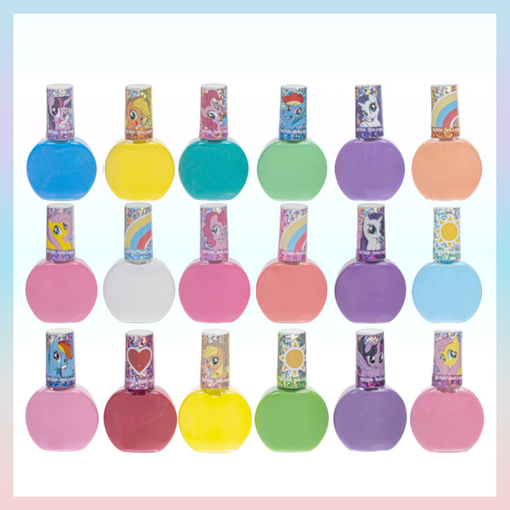 Townley Girl My Little Pony Non-Toxic Water Based Peel-Off Nail Polish Set with Glittery and Opaque Colors for Girls Kids Teens Ages 3+, Perfect for