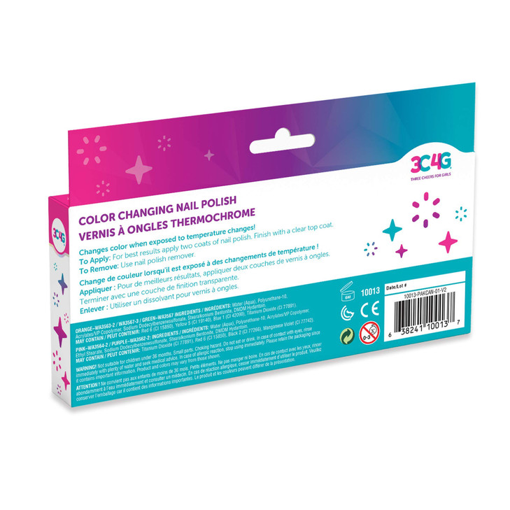 3C4G Color Changing Nail Polish Set for Girls & Teens - 5 Magical, Non-Toxic Colors That Transform, Safe & Fun Nail Polish Kit for Ages 8+ Perfect fo