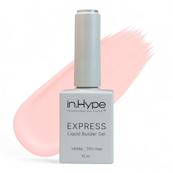 IN.HYPE Structure/Liquid Builder Gel/Hard Gel in a Bottle (BIAB) for Nail Enhancing/Overlays/Strengtenning (Peachy Pink)