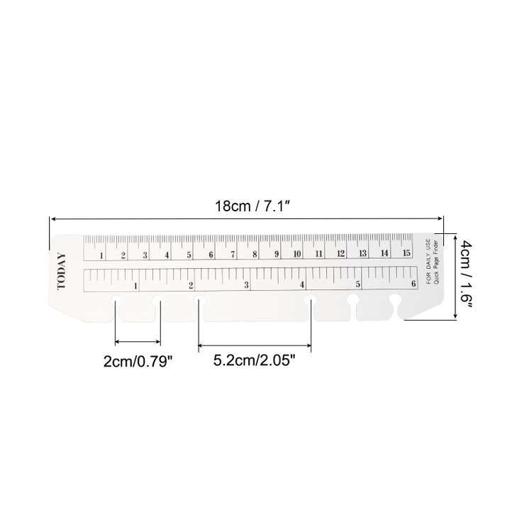 PATIKIL 7.1"x1.6" Bookmark Ruler, 10 Pack Snap-in Ruler Page Marker Book Mark Measuring Tools for A6 Size 6-Hole Binder Notebook, Clear