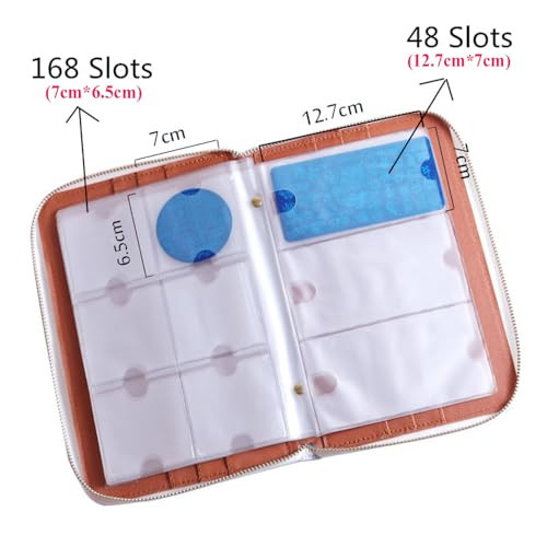 Mezerdoo 216 Slots Stamping Plate Holder Case Rainbow Laser Design Round Square Rectangular Nail Art Stamp Template Organizer 1pcs Empty Nail Art Pla