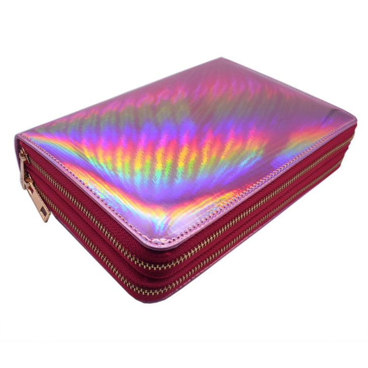 216 Slots Nail Stamping Plate Holder Organizer Case Rainbow Laser pink nail stamp plate organizer Round Square Rectangular Stamping Plates Storage Bi