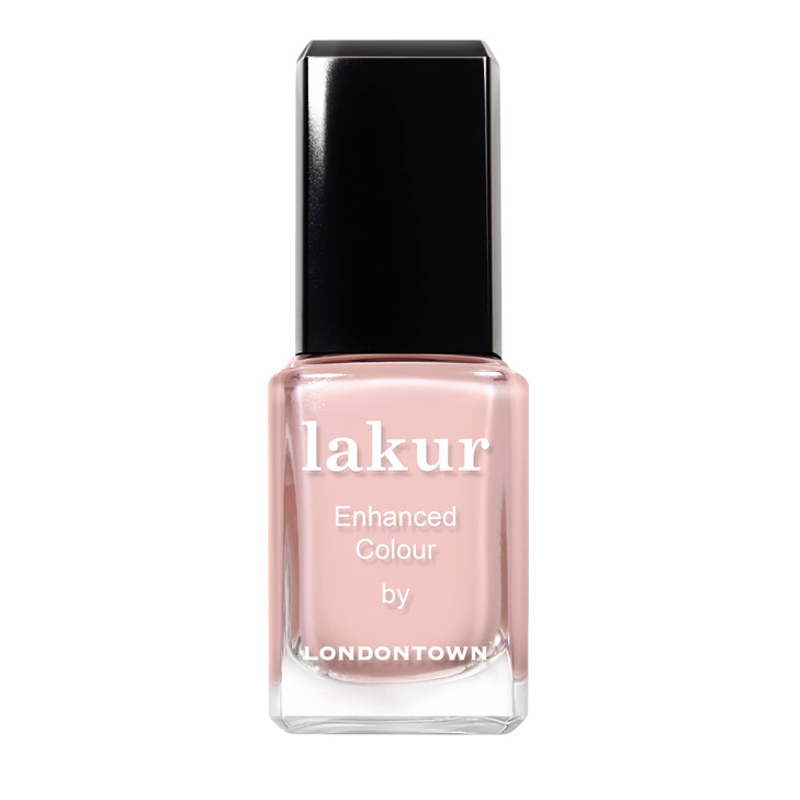 LONDONTOWN lakur Nail Polish - Chip-Resistant, Non-Toxic, Conditions & Hydrates Nails | Glossy Soft Sheer Pink, Invisible Crown, .40 fl oz