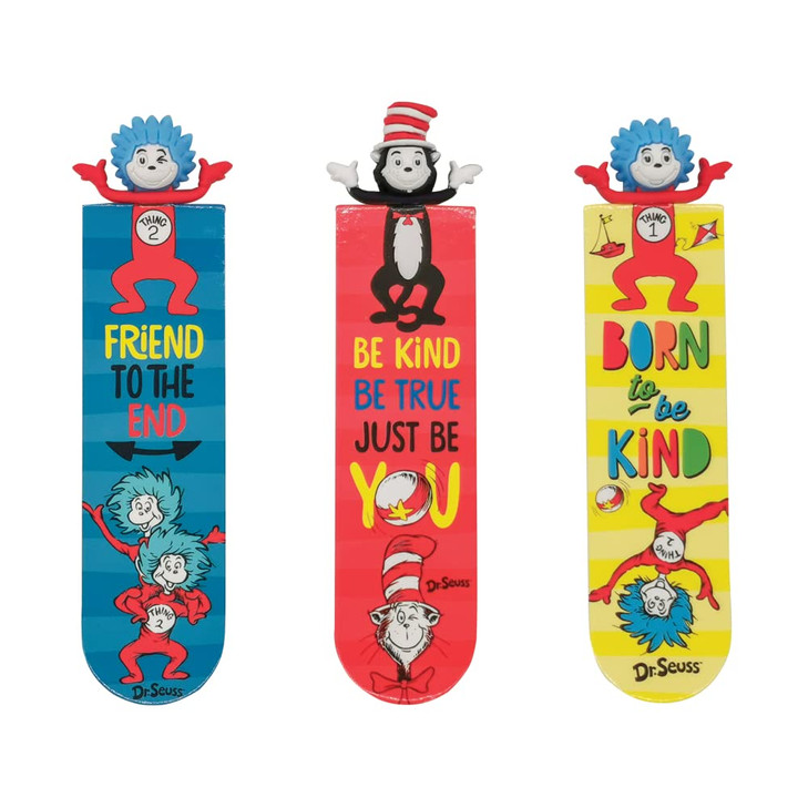 Raymond Geddes Dr Seuss 3D Bookmarks (Box of 24) - 3D Character with 3 Unique Designs - Fun for Kids and Booklovers