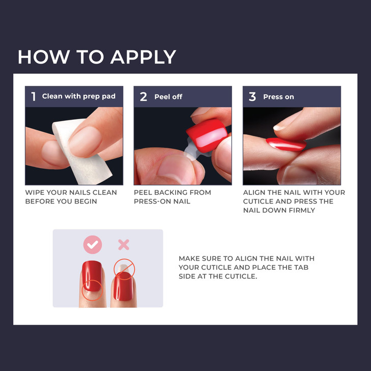 KISS imPRESS Press-On Manicure, Nail Kit, PureFit Technology, Short Press-On Nails, Square, 'Flawless', Includes Prep Pad, Mini Nail File, Cuticle St