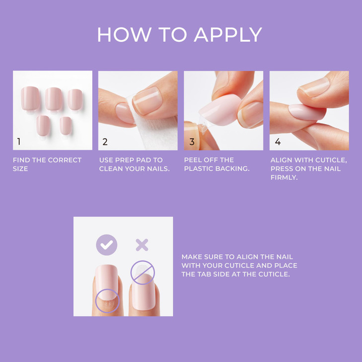 KISS imPRESS No Glue Mani Press On Nails, 'Serendipity', Pink, Medium Size, Coffin Shape, Includes 30 Nails, Prep Pad, Instructions Sheet, 1 Manicure