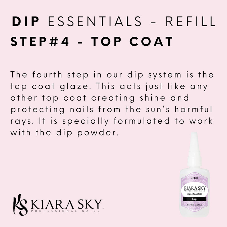 KIARA SKY Liquid Essentials Dip Manicure | 2 fl oz Refill | Step #4 Top Coat