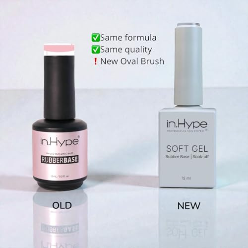 N.HYPE Elastic Rubber Base Coat. UV/LED Curable. Correcting Coating with Enhanced Adhesion. Soak OffÉ (Almond)