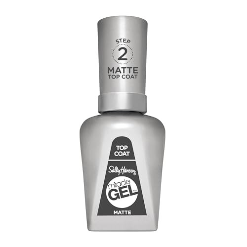 Sally Hansen Miracle Gel, Matte Top Coat 102, Long Lasting, Gel-Like Formula, No UV Lamp Needed, Clear Nail Polish