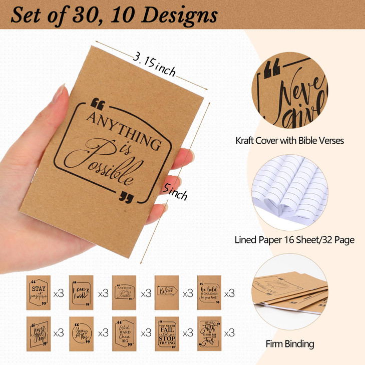 Fulmoon 90 Pcs Employee Appreciation Gift Inspirational Notepads Bookmarks Pens Gift Set Mini Notebook Bamboo Pens Wood Bookmarks for Valentines Stud