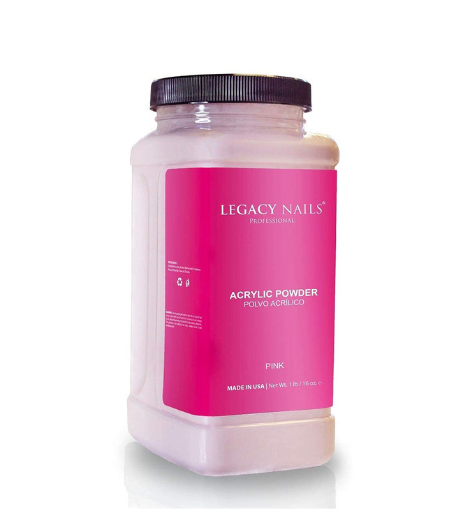 Legacy Nails Professional Crystal Pink Acrylic Powder, Net Wt. 1 lbs. / 16 oz. - French Manicures, Blending Cover Acrylics Nail Extension Colors, Nat