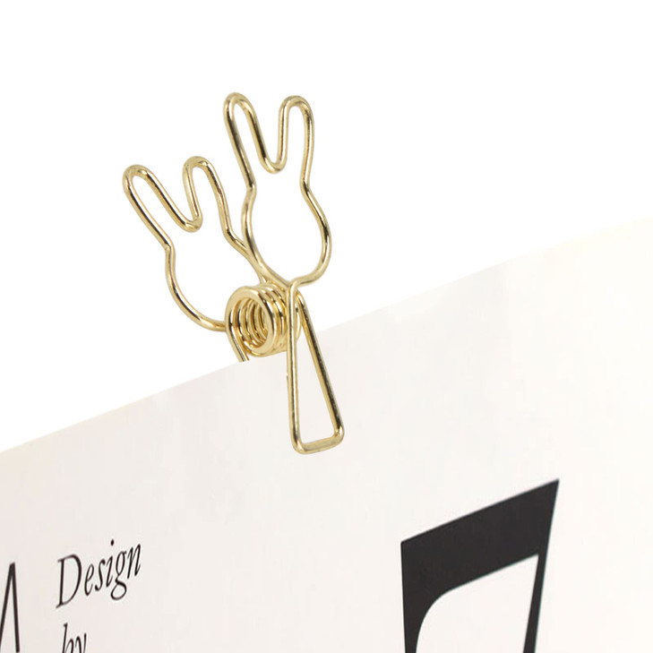 Rabbit Paper Clips, 20 Pieces Gold Easter Bunny Bookmarks, Page Markers, School Office Supplies