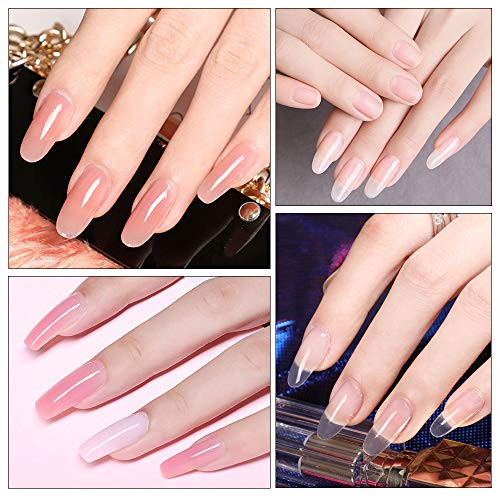 MODELONES Poly Extension Gel Dual Nail Form 120pcs Coffin Nails Clear Ballerina Nail Tips Full Cover