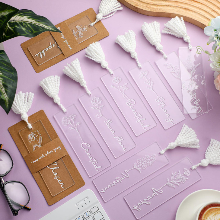 Skyygemm 10 Pack Christian Acrylic Inspirational Bookmark Bulk for Women God Says You are Acrylic Bookmark Bible Verse Affirmations Gifts for Church